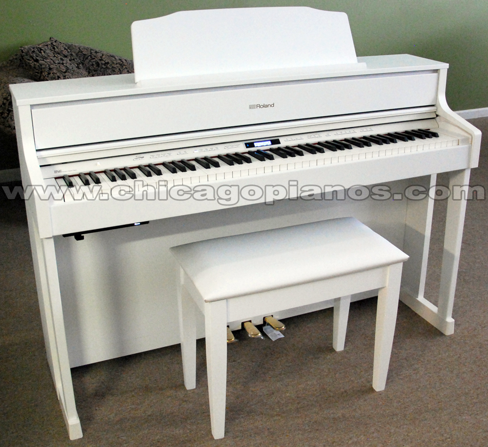 Roland HP605 White Contemporary Digital Upright Piano